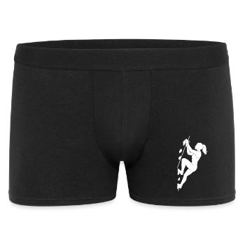Athletic bouldering silhouette woman - Men's Boxer Shorts - black - Front