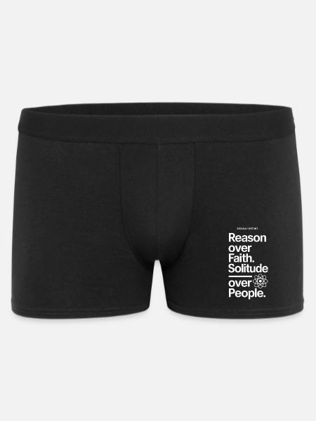 Reason over Faith Solitude over People - Men's Boxer Shorts - black