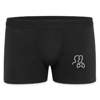 Twin Gamers Line Art auf Abschlag - Männer Boxer Shorts - Schwarz - Vorne