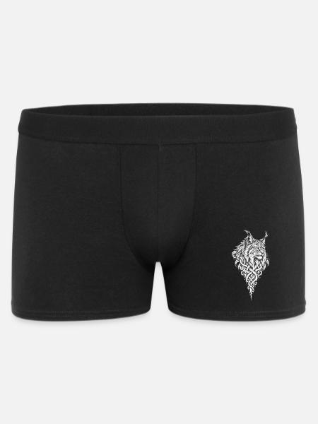 Der Luchs im Flechtwerk – Nordischer Luchs - Männer Boxer Shorts - Schwarz