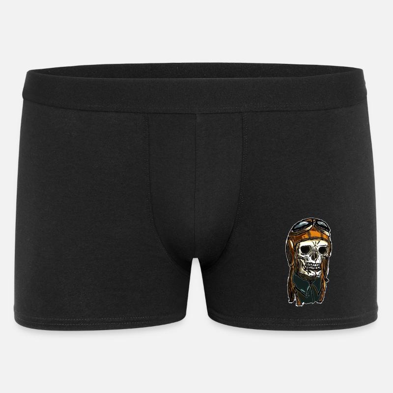 Skull with helmet cap - Men's Boxer Shorts - black