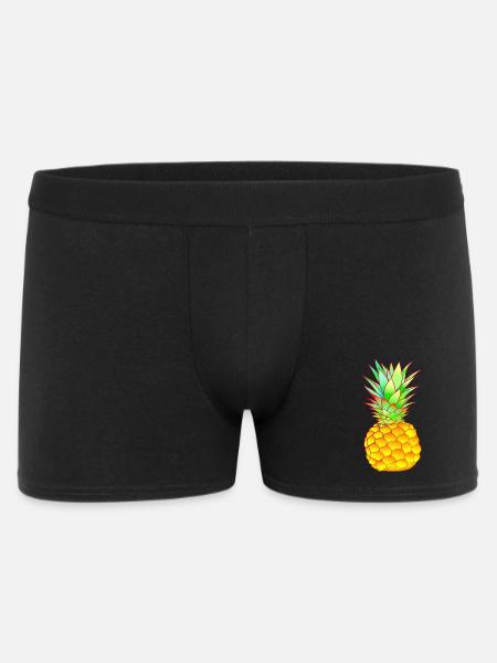tropische Ananas farbenfroh - Männer Boxer Shorts - Schwarz