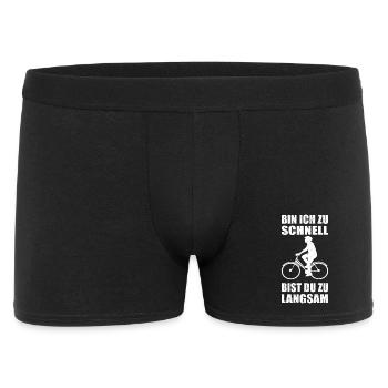 Bin ich zu schnell bist du zu langsam Radfahrer - Männer Boxer Shorts - Schwarz - Vorne