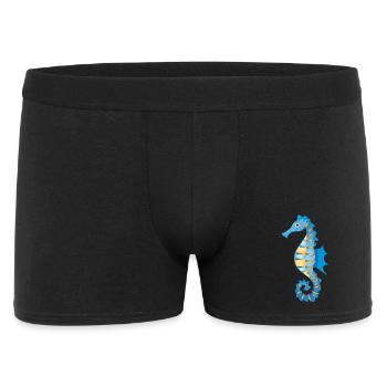 mignon hippocampe bleu dans le style comique - Boxer Homme - noir - Devant