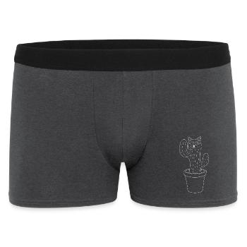 Cat - Cactus - Flower Pot - Men's Boxer Shorts - charcoal grey - Front