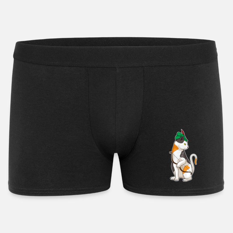 Katze Bogenschütze Bogen - Männer Boxer Shorts - Schwarz
