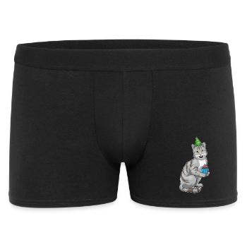 Cat Birthday Cupcake - Men's Boxer Shorts - black - Front