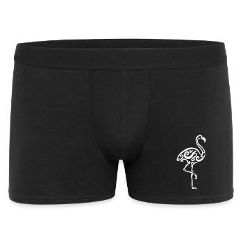 Weißer Flamingo - Männer Boxer Shorts - Schwarz - Vorne