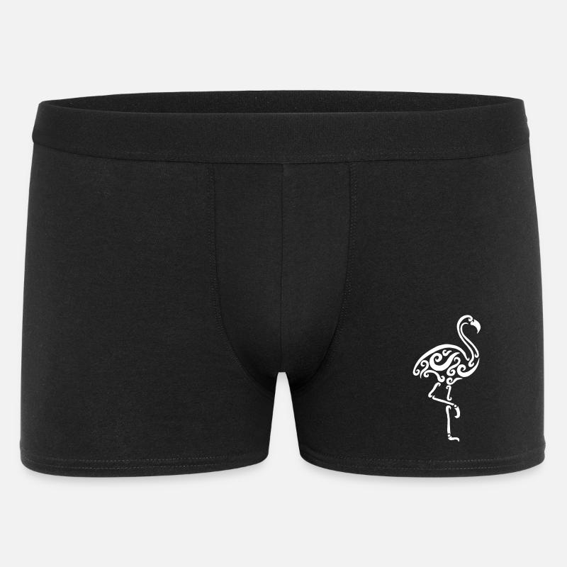 Weißer Flamingo - Männer Boxer Shorts - Schwarz