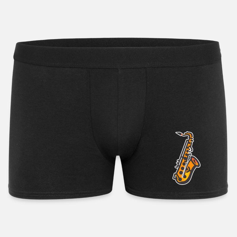 Saxophon Grafik - Männer Boxer Shorts - Schwarz