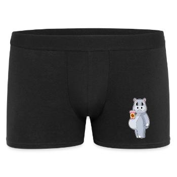 Hippopotamus Coffee to go - Men's Boxer Shorts - black - Front