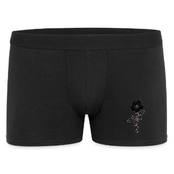 Blutige Rose - Männer Boxer Shorts - Schwarz - Vorne