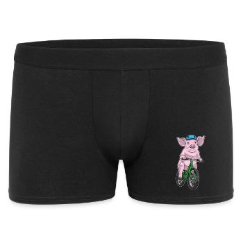 Schwein Fahrrad - Männer Boxer Shorts - Schwarz - Vorne