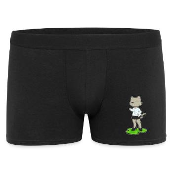 Katze Sekretärin Papier Büro - Männer Boxer Shorts - Schwarz - Vorne