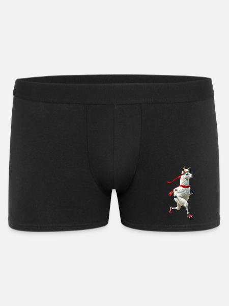 Llama with headband jogging - Men's Boxer Shorts - black