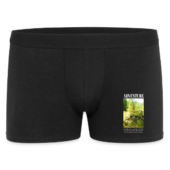 Adventure in a green forest landscape - Men's Boxer Shorts - black - Front