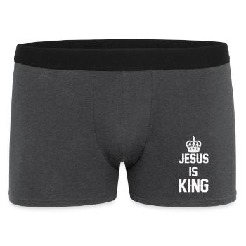 Jésus est roi Couronne Oeuvre - Boxer Homme - charbon - Devant