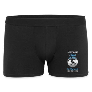Après Ski Athlet Kein Berg Zu Hoch - Männer Boxer Shorts - Schwarz - Vorne