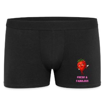 Strawberry Lady - Caricature charmante et fraîche - Boxer Homme - noir - Devant