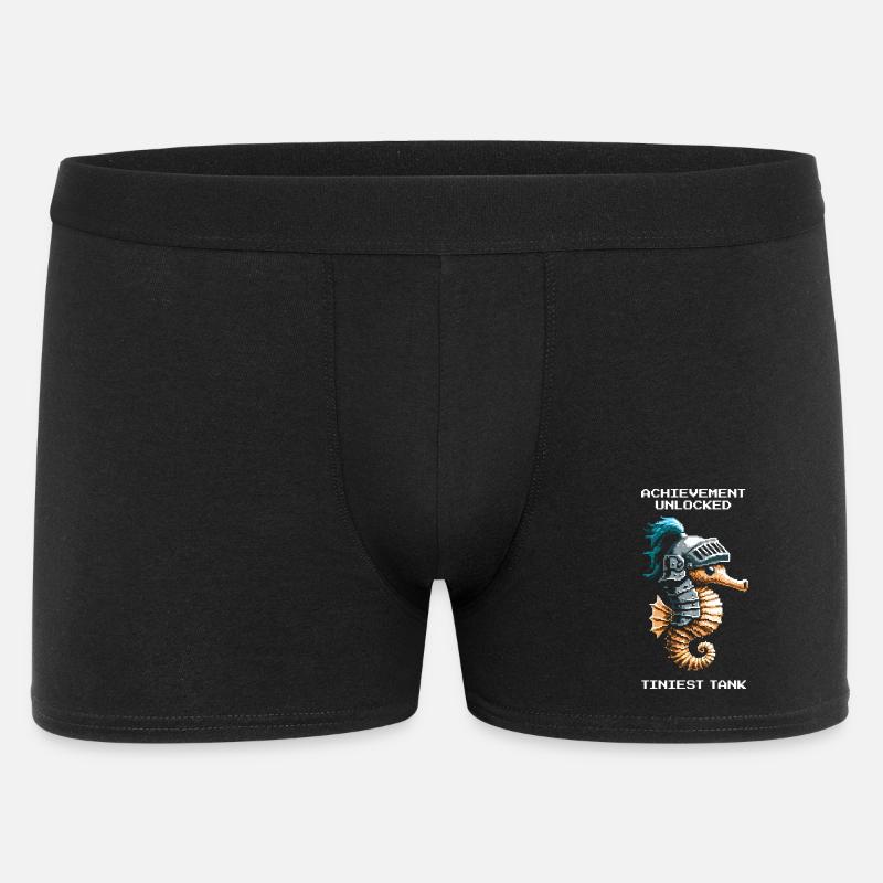 Achievement: kleinster Tank | Seepferdchen - Männer Boxer Shorts - Schwarz