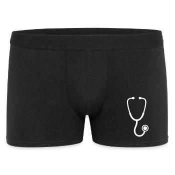 Médecine stéthoscope Médecin Infirmière cardiaque - Boxer Homme - noir - Devant