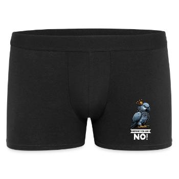 Before You Ask Graupapagei Papagei Papageienhalter - Männer Boxer Shorts - Schwarz - Vorne