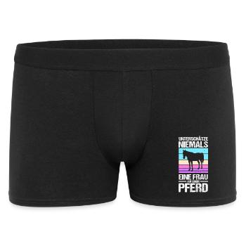 Reiten Pferdeliebhaber Reiterhof Pferde - Männer Boxer Shorts - Schwarz - Vorne