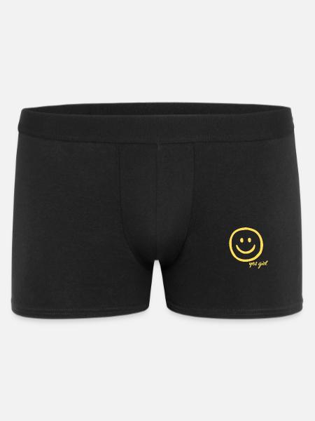 Yes Girl Smile Hand Drawing Yellow - Men's Boxer Shorts - black