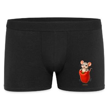 Course joyeuse de sacs de souris avec motif de paprika - Boxer Homme - noir - Devant