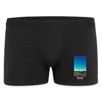 Rettin _Ostsee_Neustadt in Holstein - Männer Boxer Shorts - Schwarz - Vorne