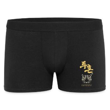Tuhon – Korean Fighting Spirit Tiger Design - Männer Boxer Shorts - Schwarz - Vorne