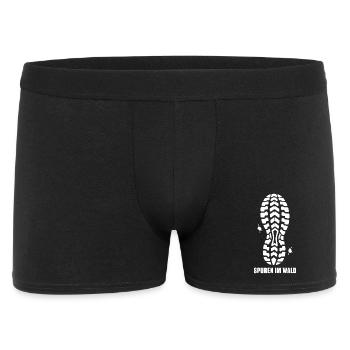 Spurem Im Wald – Trail Running Schuh Sohle Spruch - Männer Boxer Shorts - Schwarz - Vorne