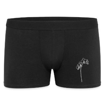 Orchideenlinien in Weiß - Männer Boxer Shorts - Schwarz - Vorne