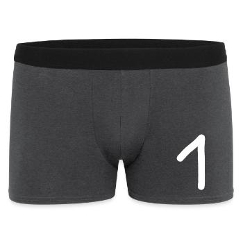 1 Nummer eins Zahl weiß Geburtstag - Männer Boxer Shorts - Anthrazit - Vorne