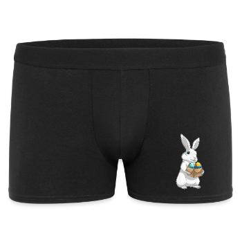 Hase Ostern Ostereier - Männer Boxer Shorts - Schwarz - Vorne