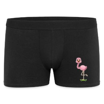 Flamingo Skater Skateboard - Männer Boxer Shorts - Schwarz - Vorne