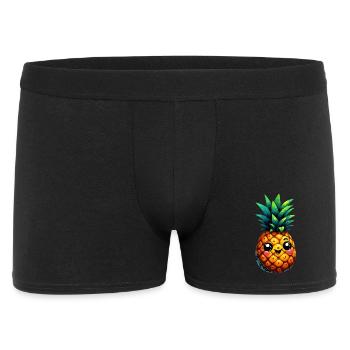 Ananas - Männer Boxer Shorts - Schwarz - Vorne
