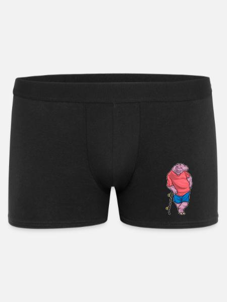 Hippopotamus Skater Skateboard - Men's Boxer Shorts - black