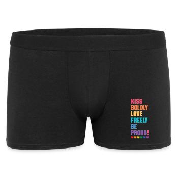 LGBTQ Pride Month - Kiss Boldly, Love Freely - Men's Boxer Shorts - black - Front