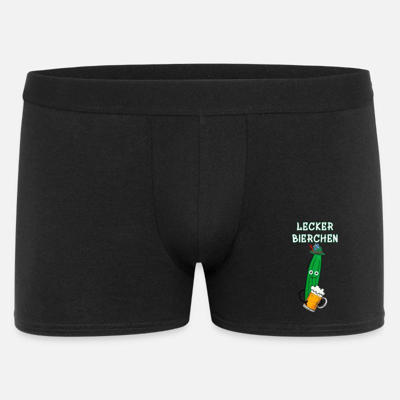 Gurke, Partygurke, Bier, Lecker Bierchen.Gurke - Männer Boxer Shorts - Schwarz