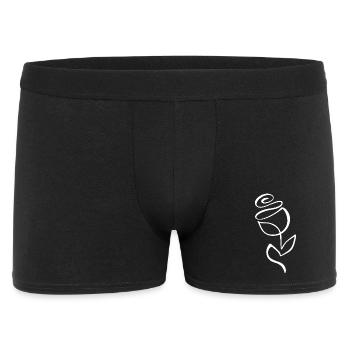 Rose Sketch – Artistic Floral Line Motif - Men's Boxer Shorts - black - Front