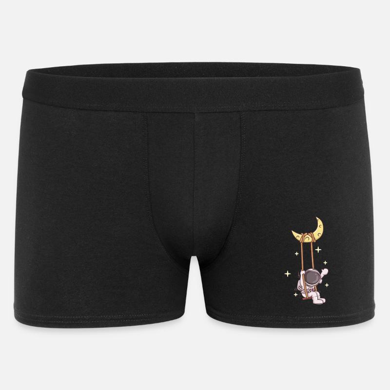 Astronautenschaukel auf der Mondsichel - Männer Boxer Shorts - Schwarz