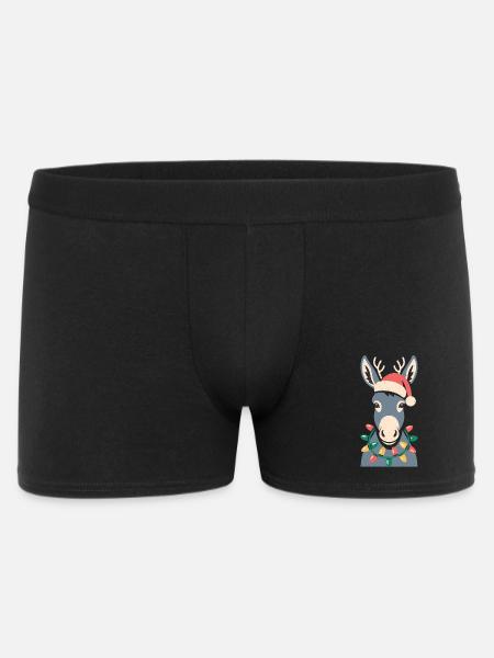Mignon âne elfe Noël mignon - Boxer Homme - noir