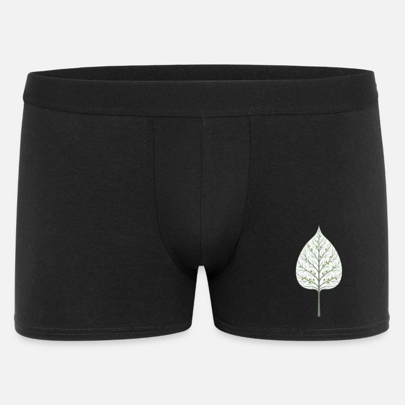 Verborgener Baum im Blatt - Männer Boxer Shorts - Schwarz