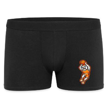 Bulldog Basketball Dunk Maskottchen Power - Männer Boxer Shorts - Schwarz - Vorne