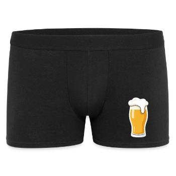 Bier Bierglas Vatertag Geschenk Vater Papa - Männer Boxer Shorts - Schwarz - Vorne