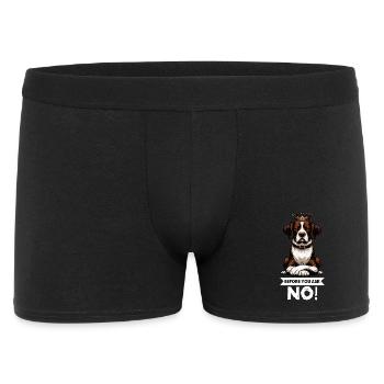 Before You Ask No Münsterländer Münsterländerhund - Männer Boxer Shorts - Schwarz - Vorne