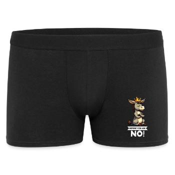 Before You Ask Esel Eselchen Eselhalter Muli Mulis - Männer Boxer Shorts - Schwarz - Vorne