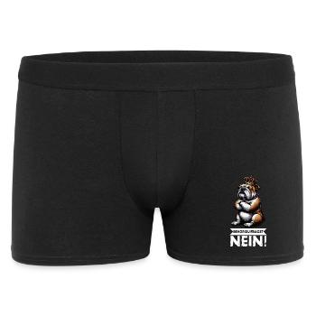 Bevor Du Fragst Nein Englische Bulldogge Bully    - Männer Boxer Shorts - Schwarz - Vorne