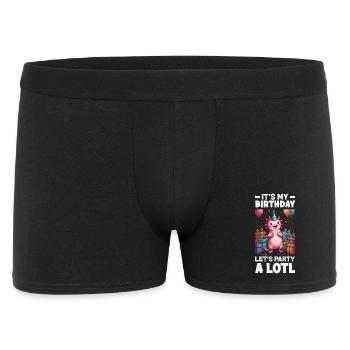 Süßes Axolotl Kawaii Axolotl Liebhaber - Männer Boxer Shorts - Schwarz - Vorne